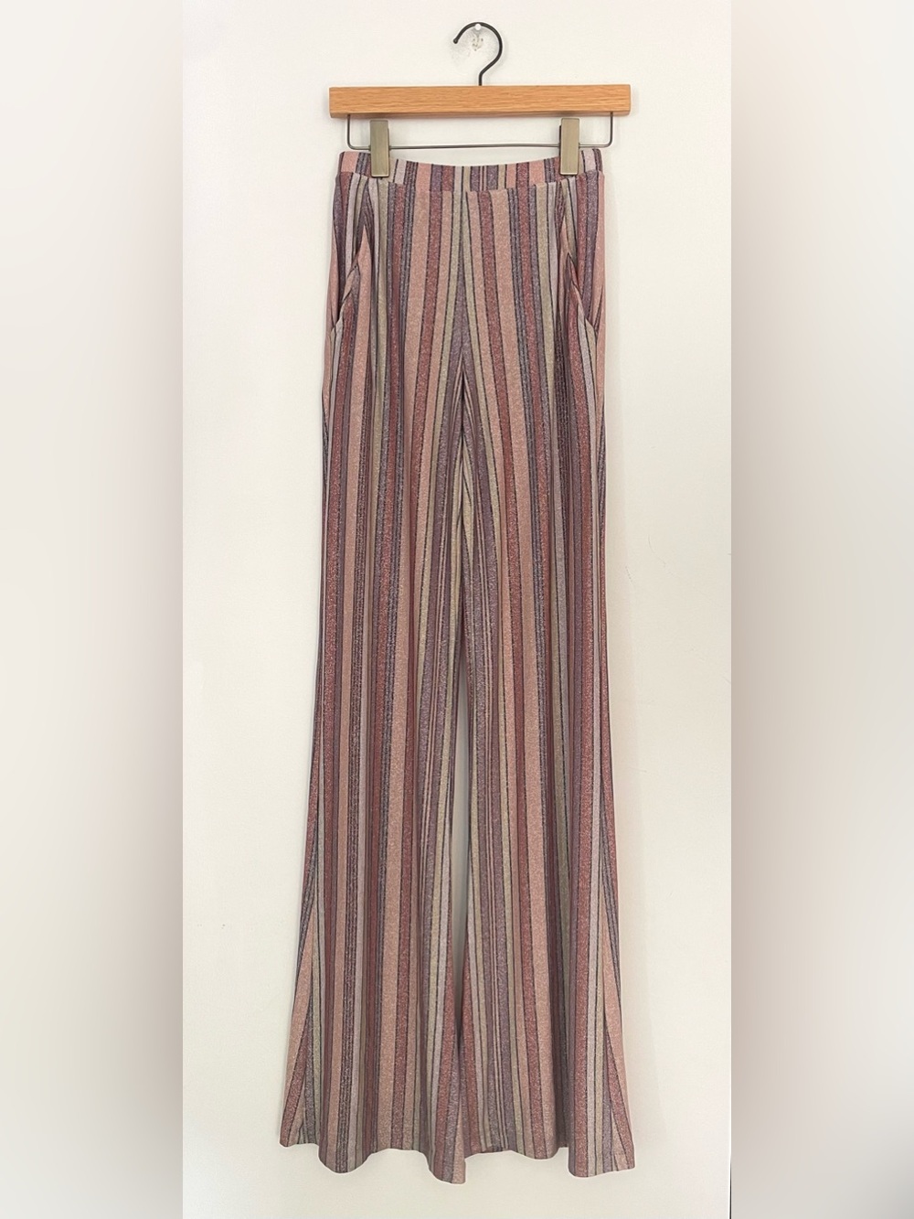 Marciano Striped Wide Leg Pants Pink Multi - Picture 3 of 8